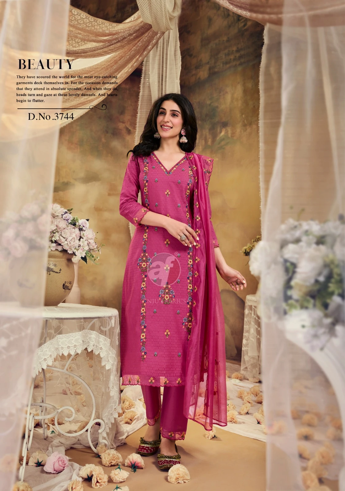 Anju Fabric Cotton Queen Fancy Wholesale Designer Readymade Salwar Suit Catalog — Designer Readymade Suits, Anju fabric wholesale from Surat — view 4